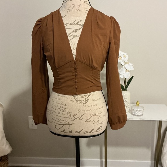 Tops - Elegant Brown Women's Top